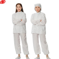 谋福 防静电连帽分体服+裤子 净化服洁净服（防静电连帽分体服 套装） 白色 S