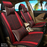 谋福 单片汽车坐垫 夏季凉垫冰丝座垫 单座座套（豪华版-黑红色）
