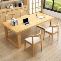 帝德龙 实木书桌电脑桌家用学生学习桌办公桌简约写字桌 原色