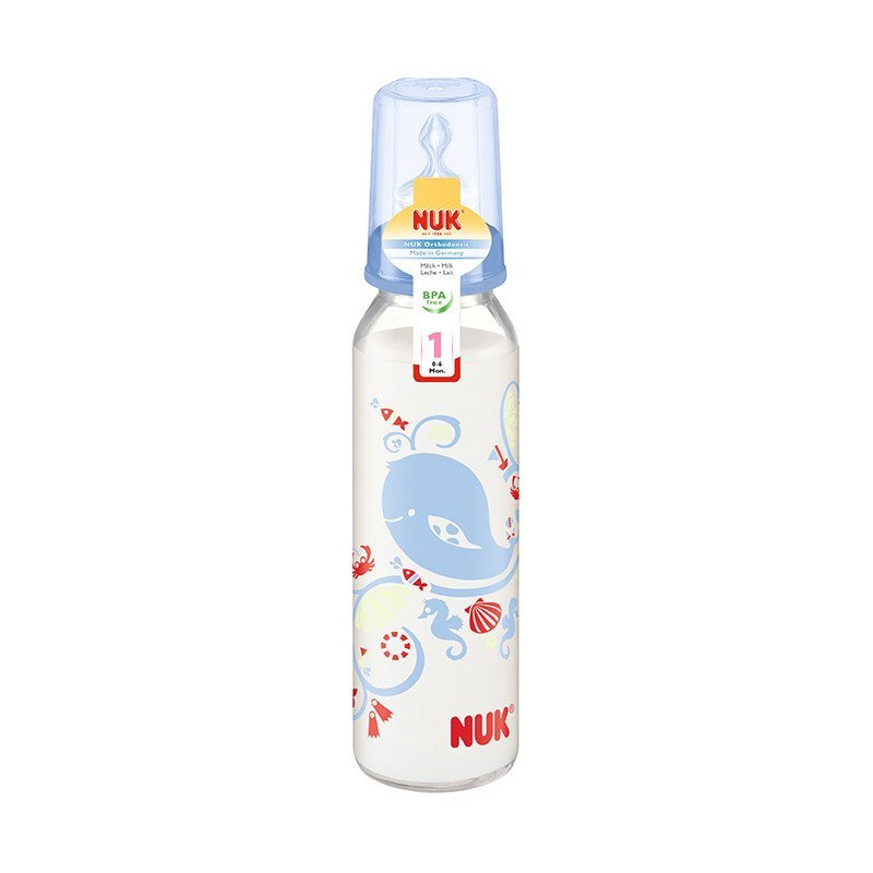 NUK耐高温玻璃奶瓶230ml (颜色随机发货)