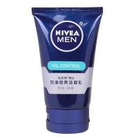 妮维雅(NIVEA)男士控油劲爽洁面乳100g 控油平衡 保湿补水 (新老包装随机发)男士洗面奶 男士洁面