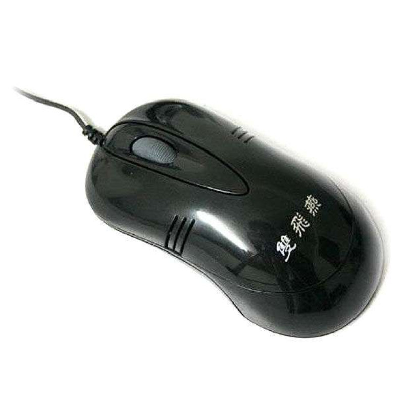 双飞燕伸缩线迷你有线鼠标MOP-50+(黑色)