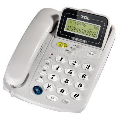 TCL HCD868(17B)电话机 TSD 有绳话机 座机 来电显示免电池免提屏幕翻转座式壁挂家用办公有绳固话(灰白)
