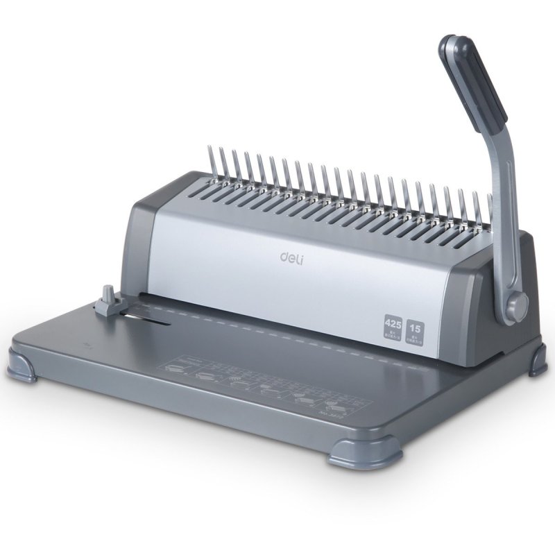 得力3872胶圈装订机(灰)