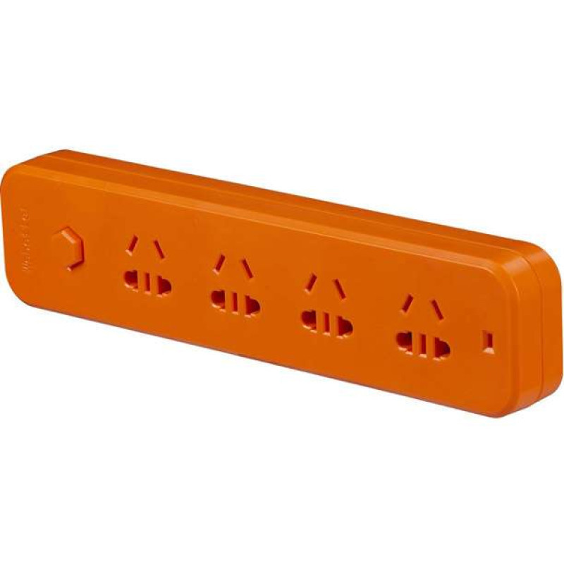 贝特彩虹系列插线板BTCH-114Z/组合4位/1.8米/橘红色