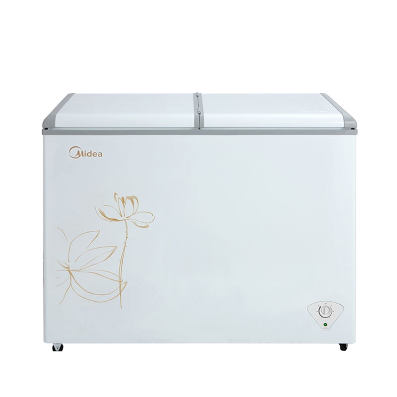 美的冰箱BCD-271VMQ 271升 蝶形门体 节能省电 双温柜双门卧式家用商用冷柜冰柜 白色