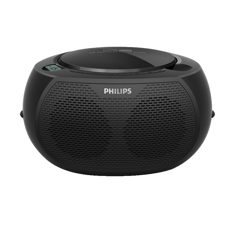 飞利浦(Philips) CD播放机AZ380/93 CD机/FM/U盘 学生英语学习机播放光盘磁带便携音响胎教 黑色