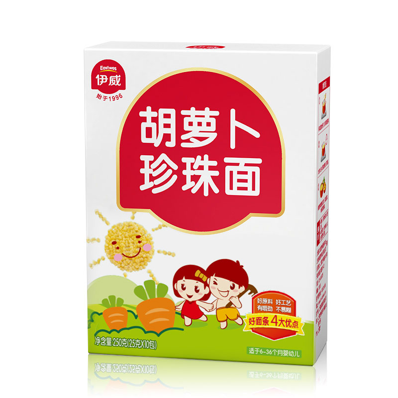 伊威( Eastwes)胡萝卜珍珠面250g 婴幼儿营养面 适合6个月以上宝宝