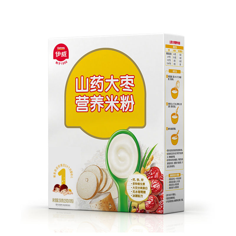 伊威( Eastwes)山药大枣营养米粉250g 1阶段 适于辅食添加初期-24个月婴幼儿