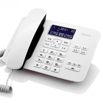 飞利浦(Philips) CORD492 家用/办公话机/有绳话机/来电显示/来电报号/固定电话座机 (白色)