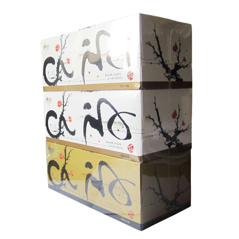 心相印中国风盒装面巾纸混装200抽*3盒