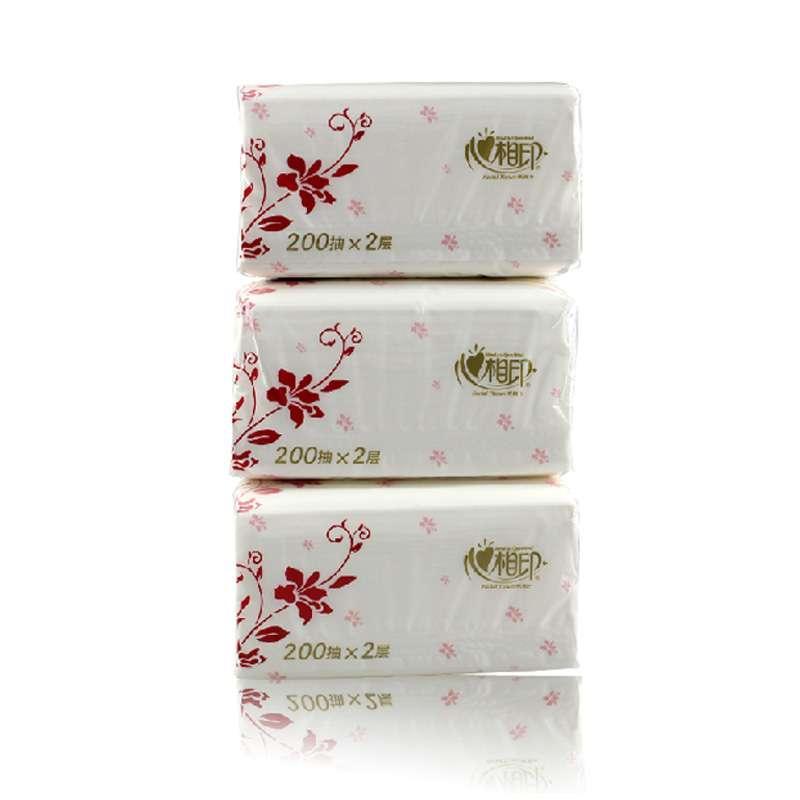 [苏宁易购超市]RDT200 心相印 抽纸 商务专用2层200抽面巾纸*3包