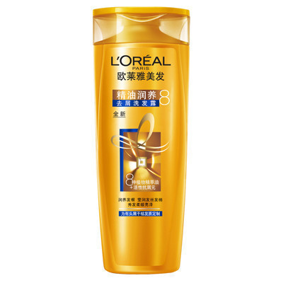 欧莱雅(LOREAL)精油润养去屑洗发露400ml(适合干性发质人群,去屑洗发水)