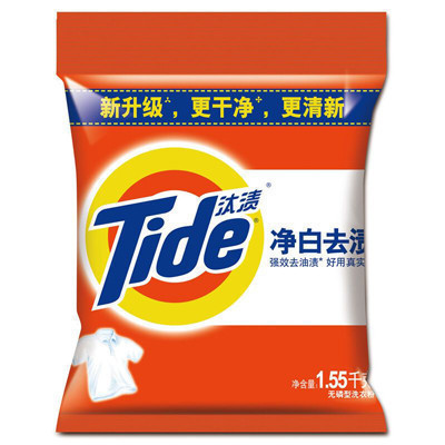 汰渍(Tide)净白去渍洗衣粉1.55kg/袋 勤洗衣 强效去渍 洁净更省心