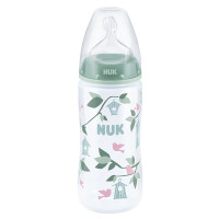 NUK300ml宽口PP彩色奶瓶(带初生型硅胶中圆孔奶嘴)颜色随机