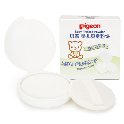贝亲(Pigeon)婴儿爽身粉饼(无滑石粉型 )40g HA08