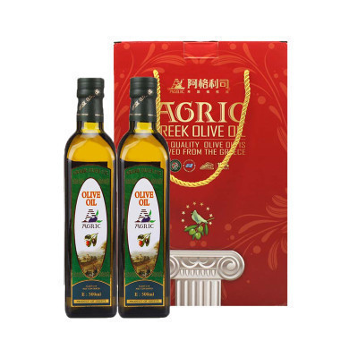 阿格利司(AGRIC)非有机压榨橄榄油500ml*2礼盒装(新老包装随机发放)