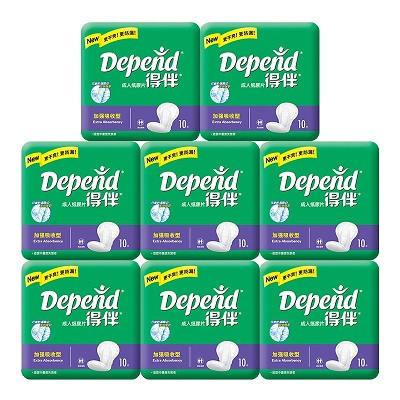 得伴(Depend)成人纸尿片箱装(10片装×8包)×1