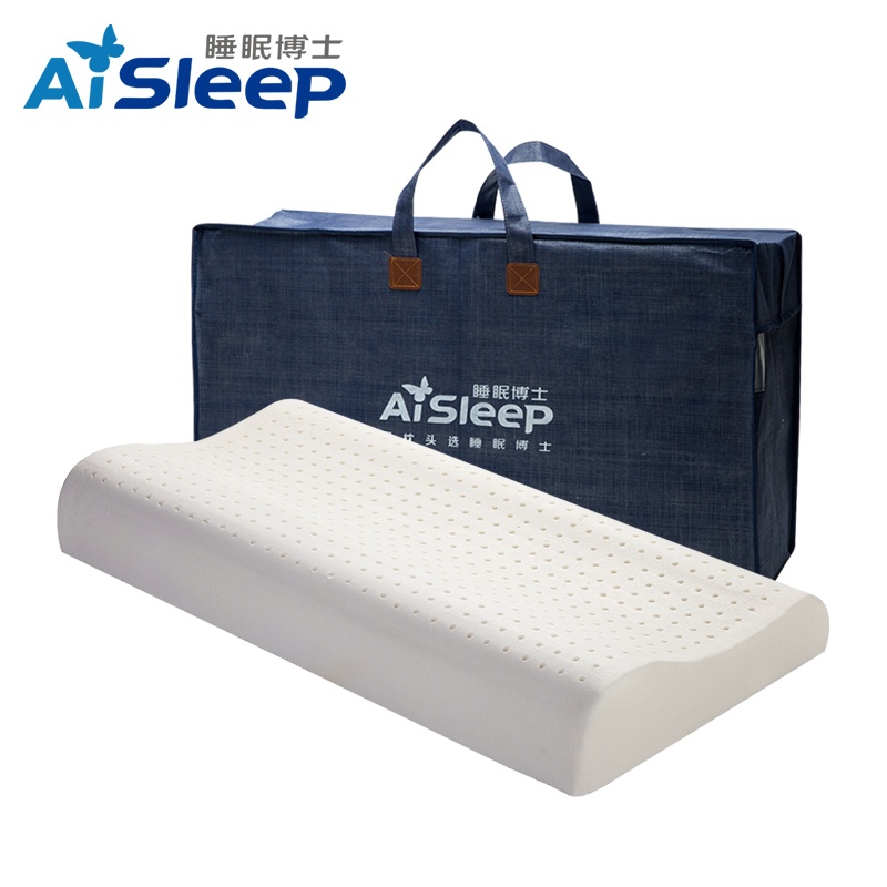睡眠博士(AiSleep) 人体工学青少年进口乳胶枕 泰国乳胶护颈枕头枕芯 62*32*6/9cm 10-16岁