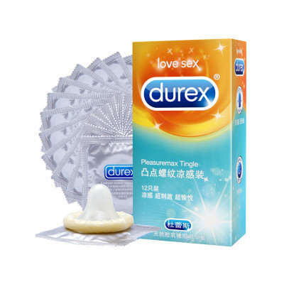 杜蕾斯(Durex) 避孕套 凸点螺纹凉感装12只装 标准款安全套套 情趣型 男用 成人计生性用品byt