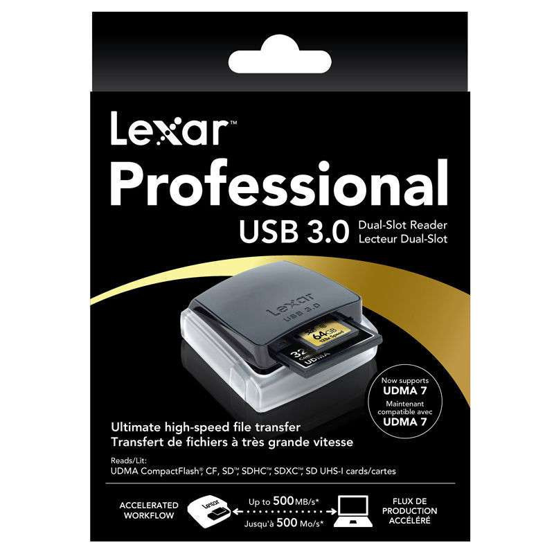 雷克沙(LEXAR)USB3.0双插槽读卡器