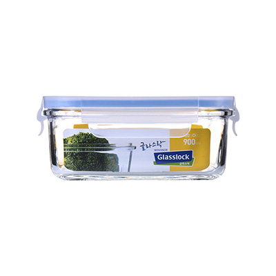 [苏宁超市]耐热玻璃饭盒微波炉专用原装进口glasslock保鲜盒收纳盒MCSB-090(RP522) 900ML