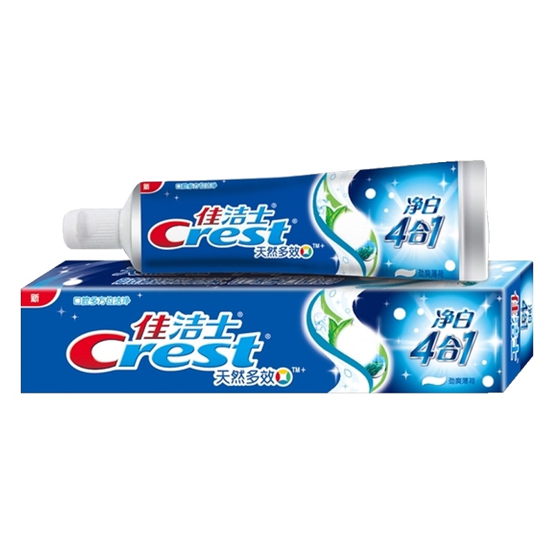 佳洁士(Crest)天然多效净白四合一牙膏120g 勤刷牙 增强牙齿抵抗力
