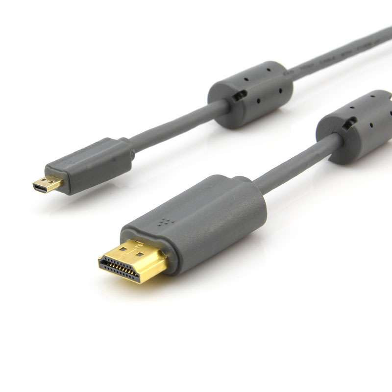 CE-LINK 2166 HDMI高清信号传输线A型转D型 双磁环 2米(灰色)