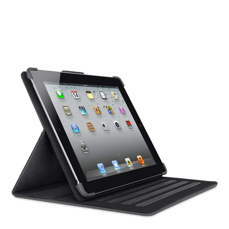贝尔金(BELKIN)F8N773qeC00新一代iPad“影院”保护套（人造革，黑皮灰衬）