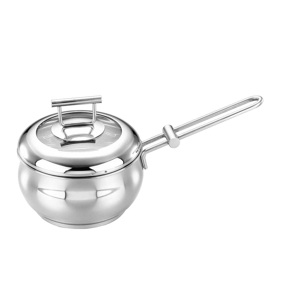 KMW 晶艺鼓形奶锅(单柄)16CM KMW-E-GJ060 304钢 三层底迷你小汤锅 辅食锅 炉灶通用