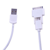摩奇思(MOKIS)数据线 苹果接口+micro USB二合一接口 MFI认证
