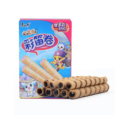 康师傅 彩笛卷 巧克力味 40g/盒 夹心蛋卷