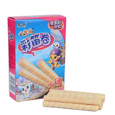 康师傅 彩笛卷 草莓味 40g/盒 夹心蛋卷