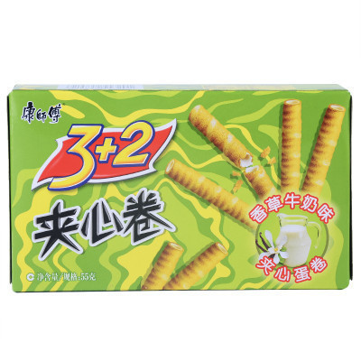 康师傅 3+2夹心蛋卷 香草牛奶味 55g/盒