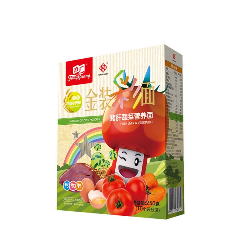 方广 宝宝辅食 金装彩面猪肝蔬菜营养面(6个月以上适用)250g
