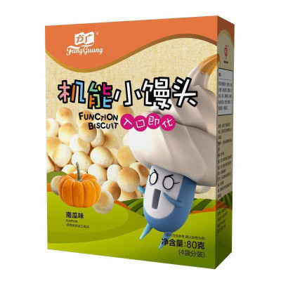方广 宝宝零食 机能小馒头南瓜味80g(4小袋分装)