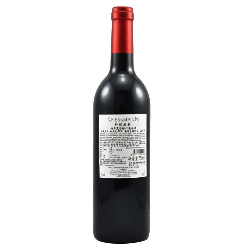 法国科瑞丝曼(Kressmann)梅多克珍酿红葡萄酒 750ml 单支装