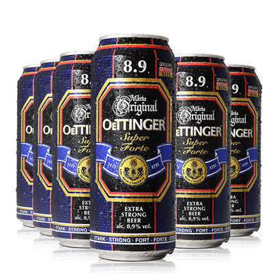 德国原装进口 奥丁格(OETTINGER)8.9度精酿啤酒500ML*6罐 (六罐装)