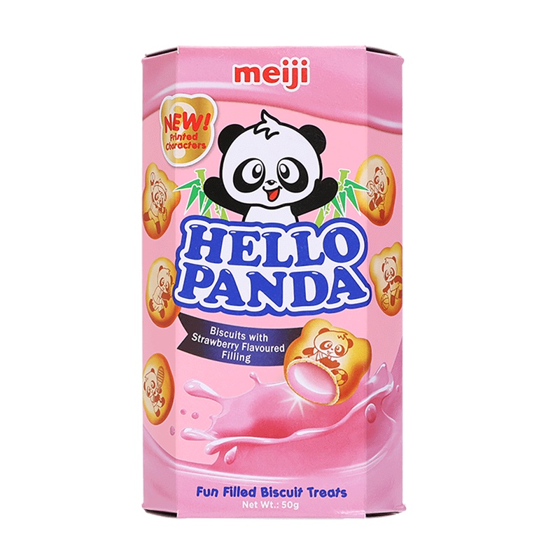 明治(meiji)熊猫草莓夹心饼干50g