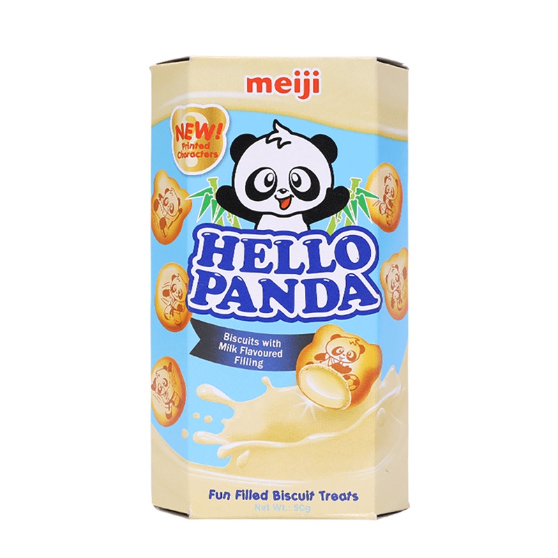 明治(meiji)熊猫奶油夹心小熊饼干50g/盒 新加坡进口食品