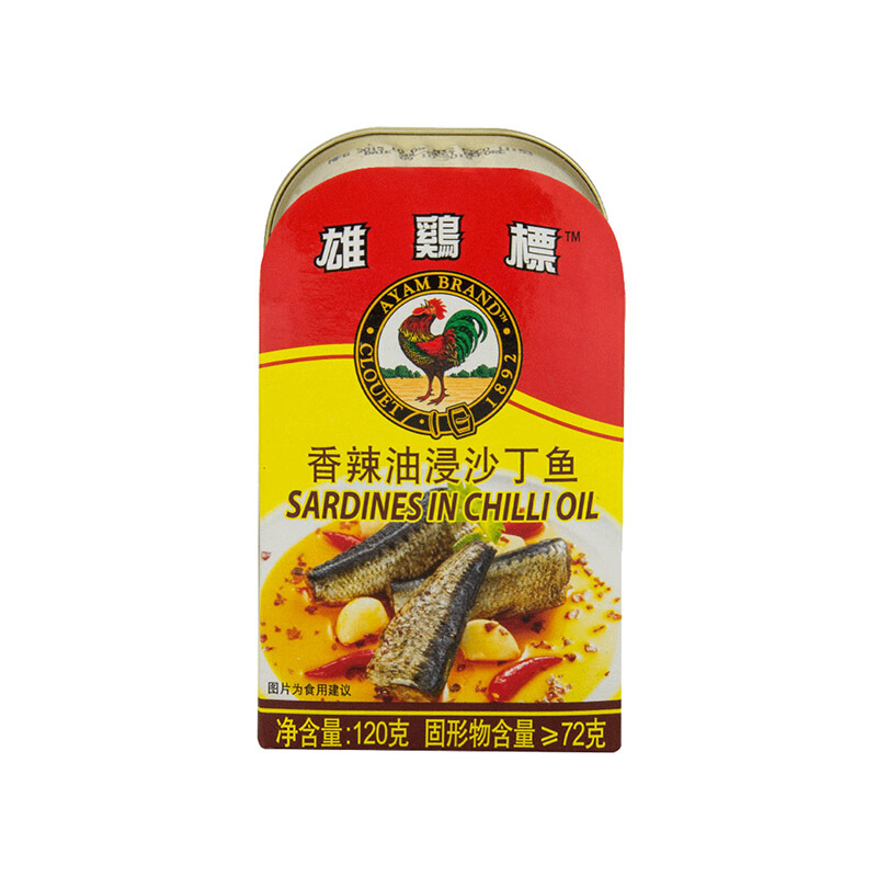 雄鸡标香辣油浸沙丁鱼/120g