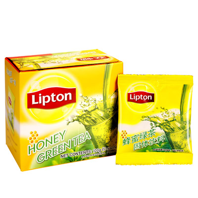 立顿Lipton 绿茶 茶粉茶叶 蜂蜜绿茶10包100g 袋装绿茶粉 办公室休闲下午茶