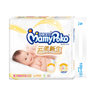 尤妮佳 妈咪宝贝(MAmyPoko)纸尿裤 云柔干爽 男女通用 S100+12片 4~8kg