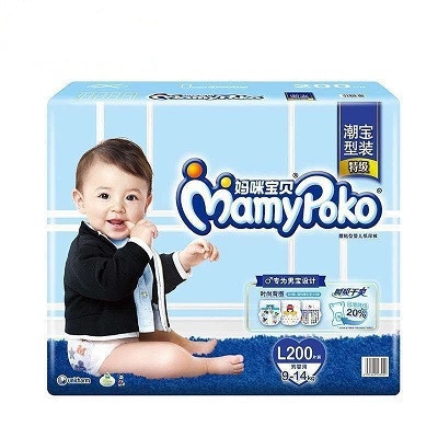 妈咪宝贝(MamyPoko)女宝宝瞬吸干爽纸尿裤/尿不湿 大号 (L号)200片 (9kg-14kg)(国产)