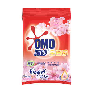 奥妙(OMO) 全自动无磷洗衣粉3kg 含金纺馨香精华 淡雅樱花(新老包装随机发货)[联合利华]