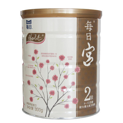 每日宫2段较大婴儿配方奶粉800g2段（6个月-1岁）罐装