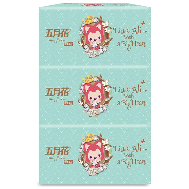 [苏宁易购超市]五月花抽纸阿狸系列2层抽式面纸200抽*3包(中规格)(新老包装随机发货)