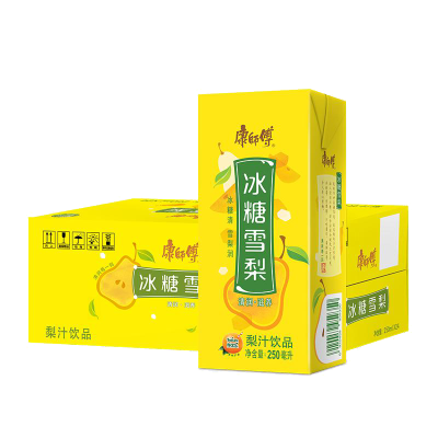 康师傅 冰糖雪梨250ml*24盒 箱装 果味果蔬汁饮料(含糖、新老包装随机发货)