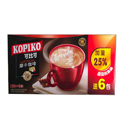 KOPIKO 可比可摩卡咖啡24+6杯(24入)印尼进口速溶咖啡