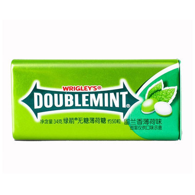 绿箭(DOUBLEMINT) 糖果 留兰香薄荷味50粒34g